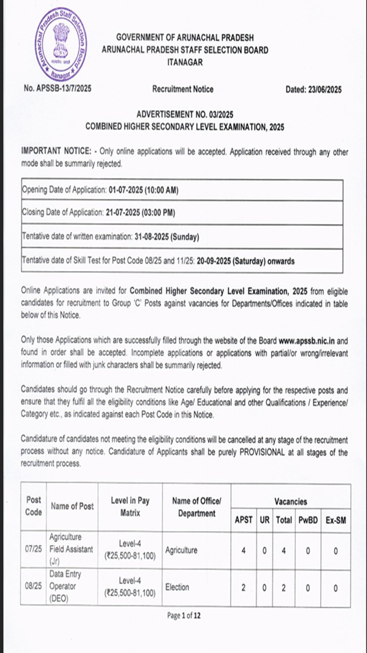 APSSB CHSL Recruitment 2025 Post 76 Apply Online APSSB CHSL Recruitment 2025 Post 76 Apply Online