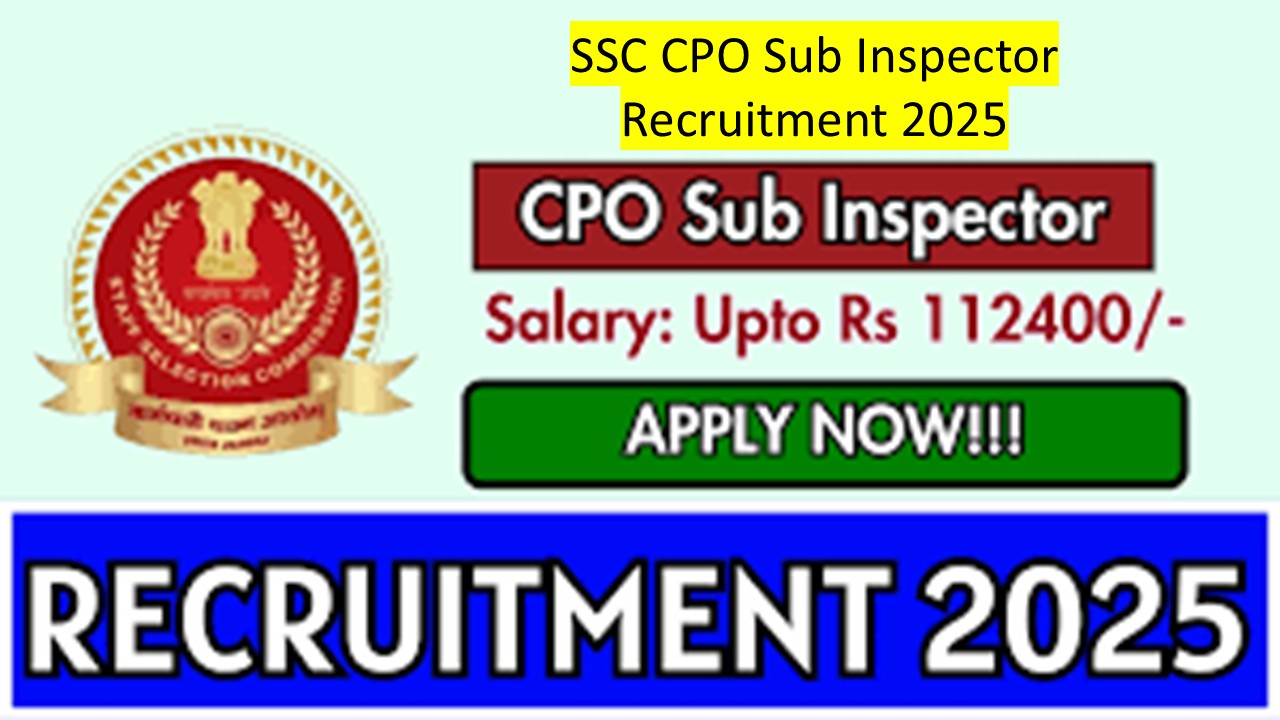 SSC CPO Sub Inspector Recruitment 2025 SSC CPO Sub Inspector Recruitment 2025
