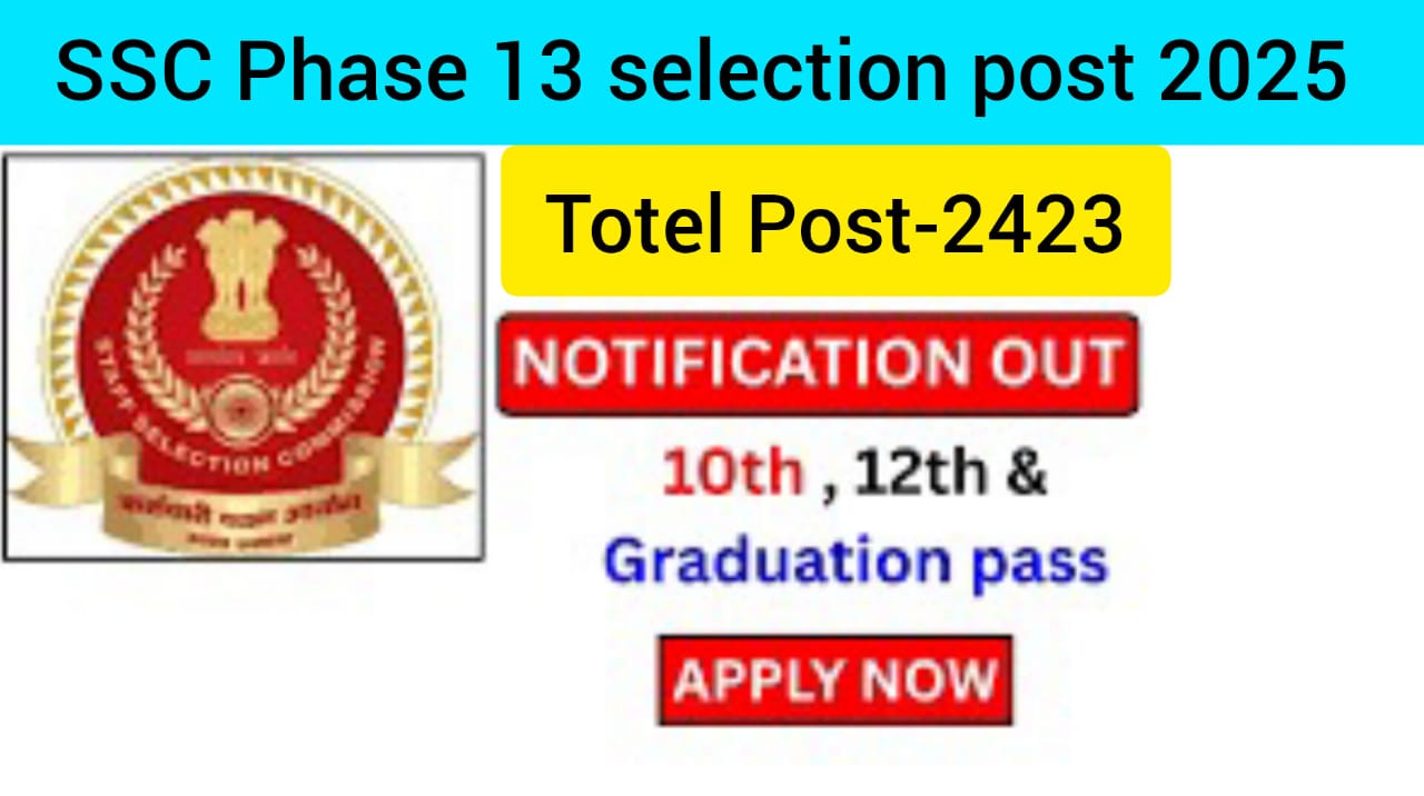 SSC Phase 13 Recruitment 2025 SSC Phase 13 Recruitment 2025
