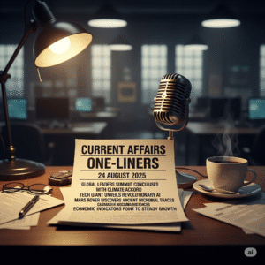 24 August 2025 - Current Affairs One-Liners