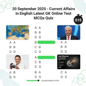 20 September 2025-Current Affairs in Hindi Latest GK Online Test MCQs Quiz