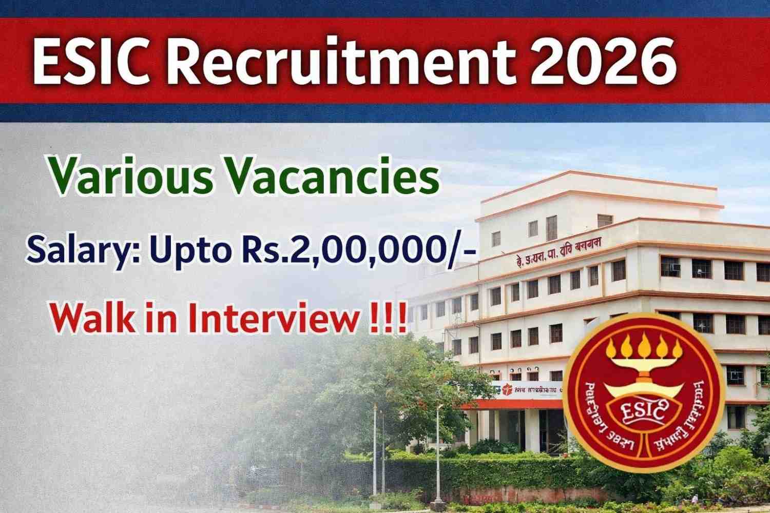ESIC Recruitment 2026