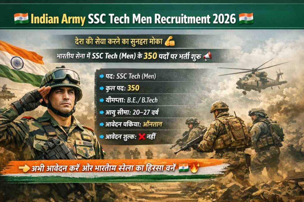 Indian Army SSC Tech Men Recruitment 2026